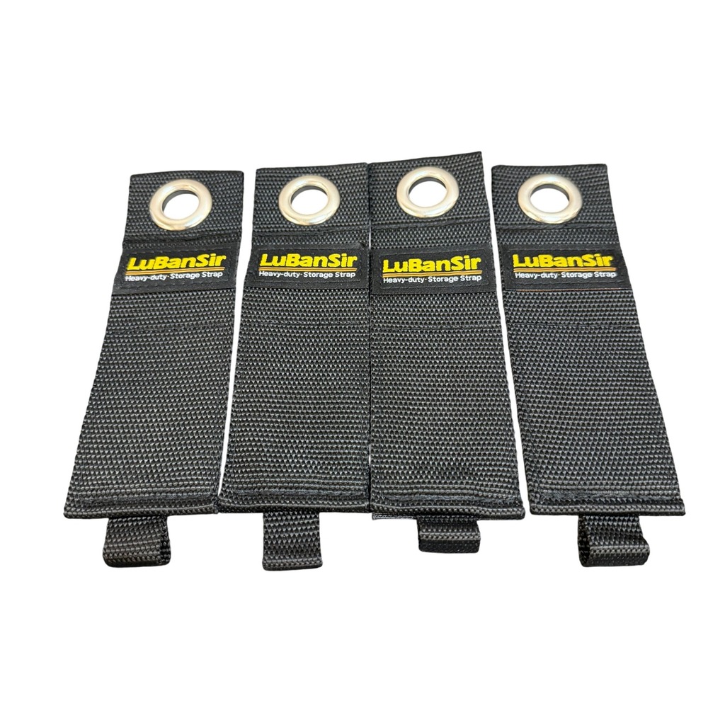 Set of 4 LuBanSir Extension Cord Holder Organaizer Straps, Black 2" x 13"